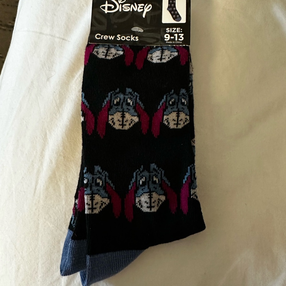 NEW Disney Winnie the Pooh Eeyore Unisex Crew Socks Size 9-13